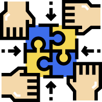 Four Hands Putting Together Puzzle