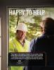 Lineman greeting homeowner at the door