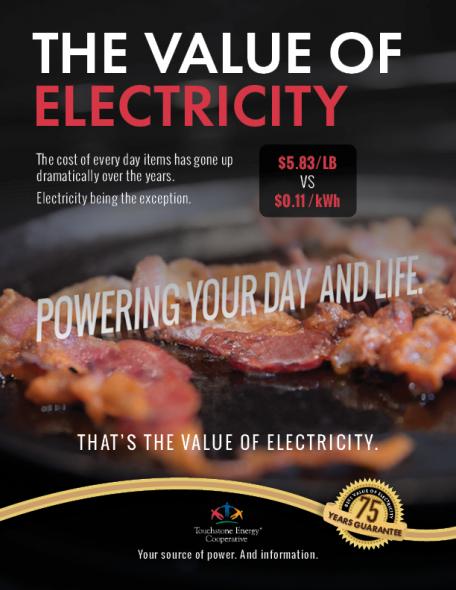 Comparing cost of bacon to electricity