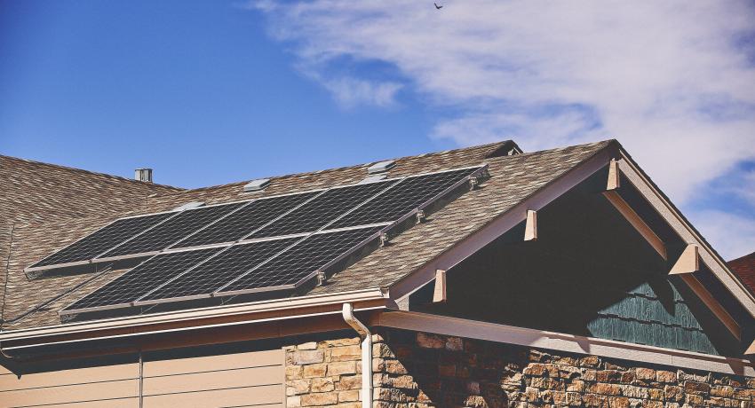 Solar panels on rooftop