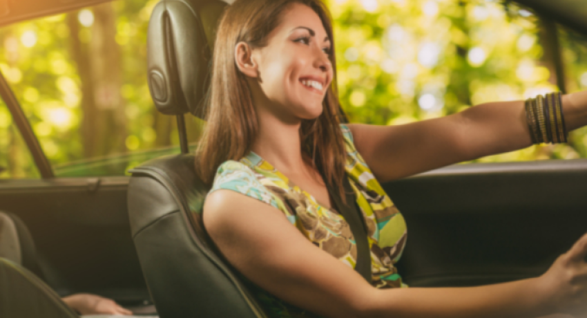 Photo of woman driving a car