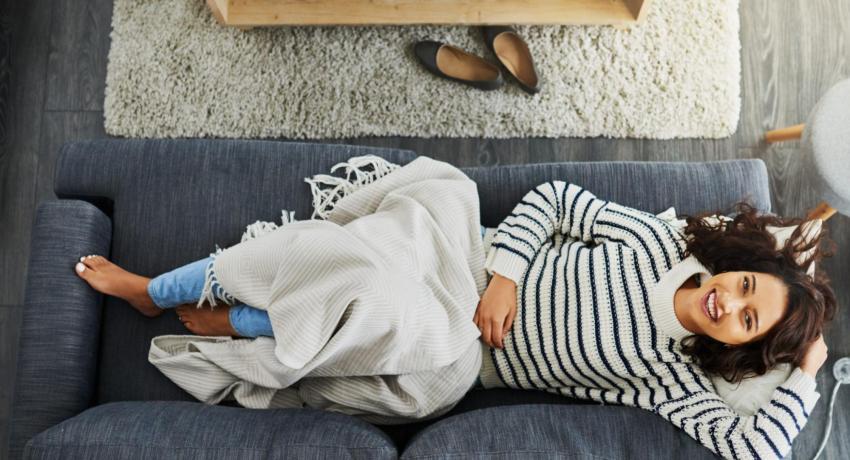 Woman on couch