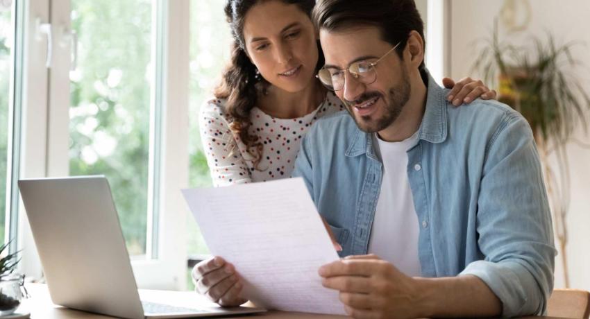 Couple looking at paperwork