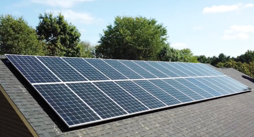 Photo of roof with solar panels