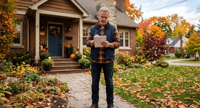 Man checking list