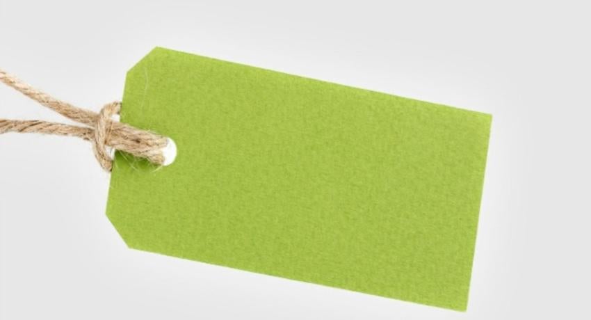 a green tag