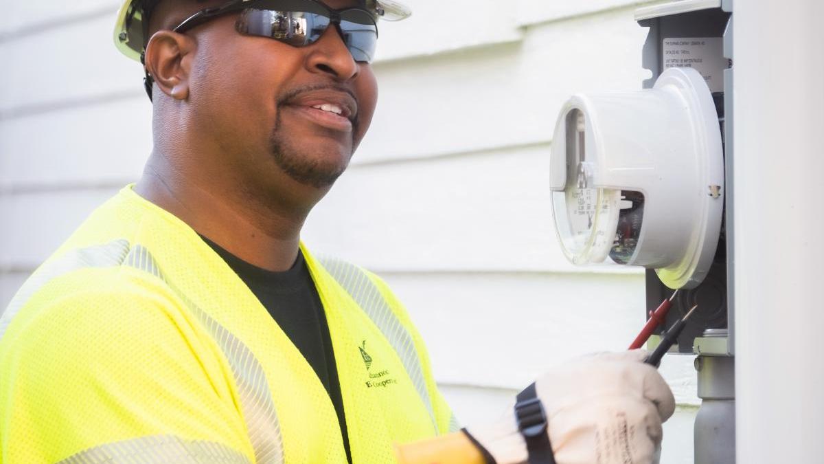 Electrical worker with a smart meter