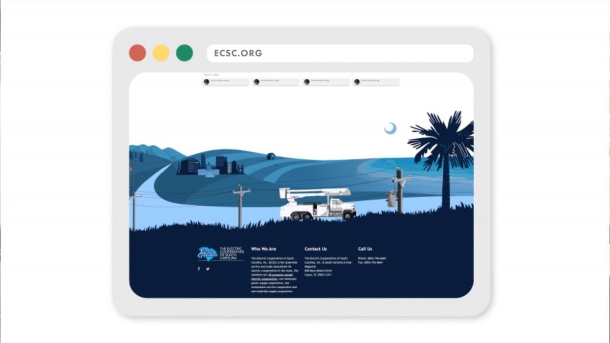 Example of a Co-op Web Builder footer 