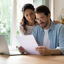 Couple looking at paperwork