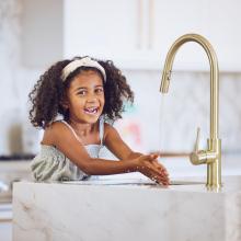 girl washing hands